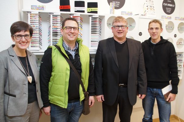 Annette Lampen bei Koberg + Tente in der Firmenzentrale in Münster mit den Geschäftsführern Heiner und Frank Tente Workshop eye:max Premium-Partner